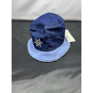 Oshkosh B'gosh Toddler Bucket Hat Blue Holiday Snowflakes Cotton Size 12-24M NWT
